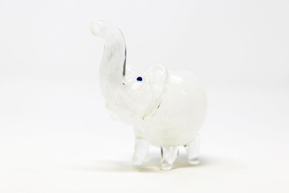 Antique White 4" Collectible Elephant Glass Hand Smoking Pipe StonedGenie.com Glass Pipes