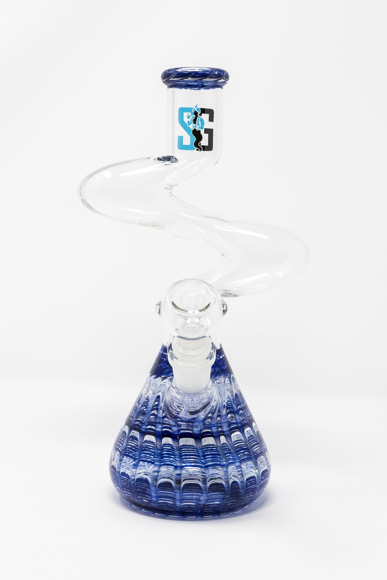 10" Stoned Genie Glass Blue Designer Zong