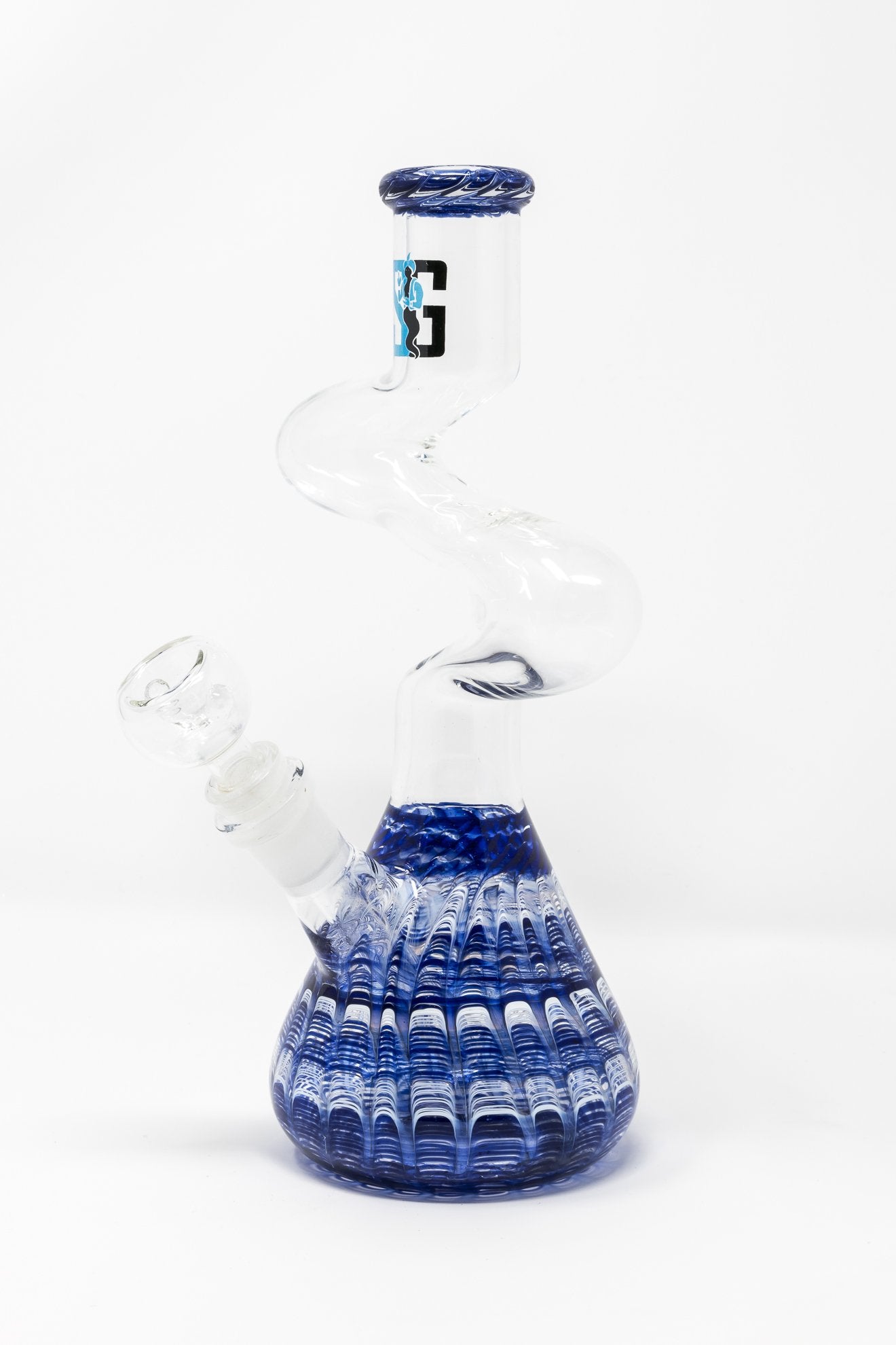 Dark Slate Blue 10" Stoned Genie Glass Blue Designer Zong StonedGenie.com Bong