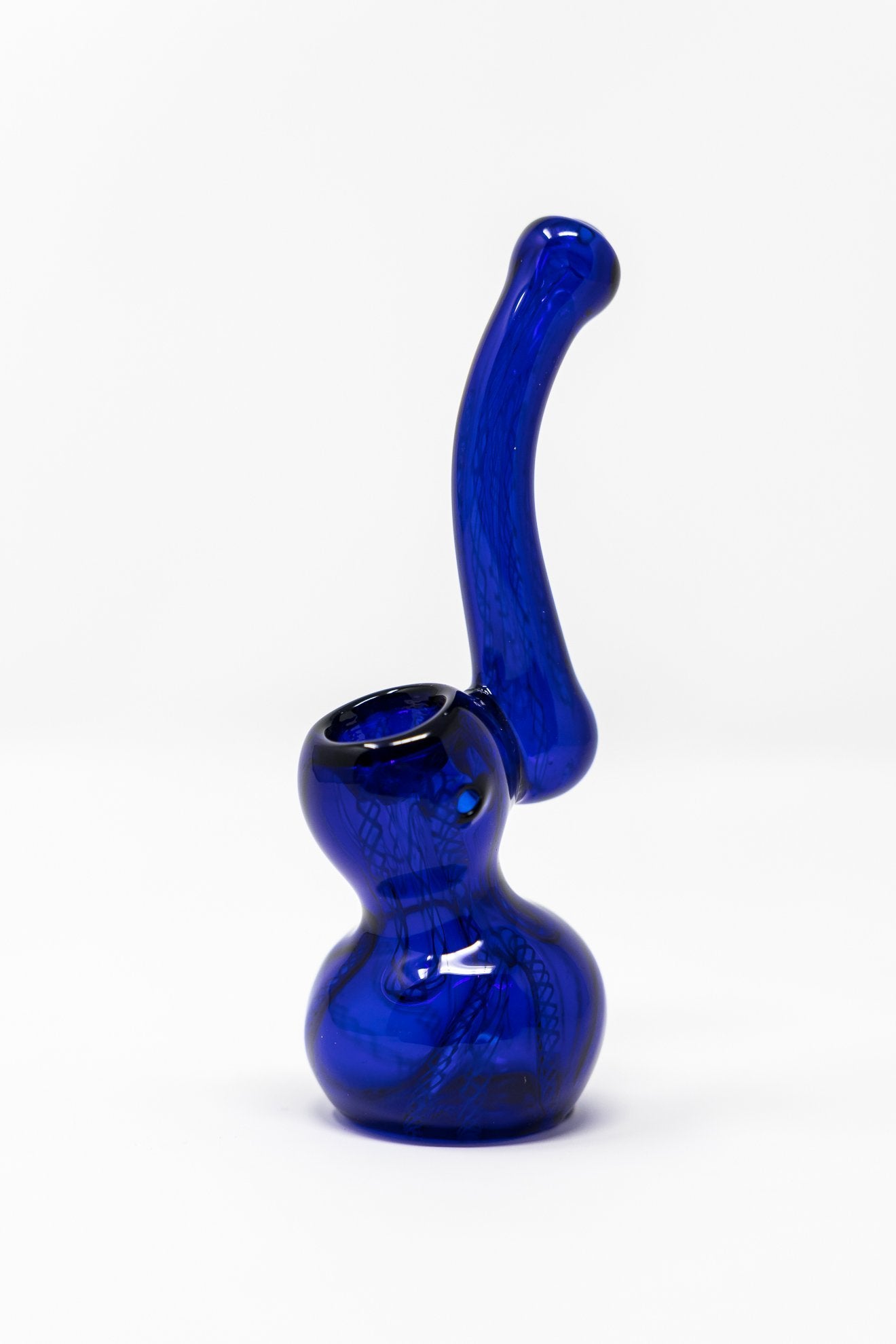 5" Premium Blue Glass Handmade Sherlock Bubbler