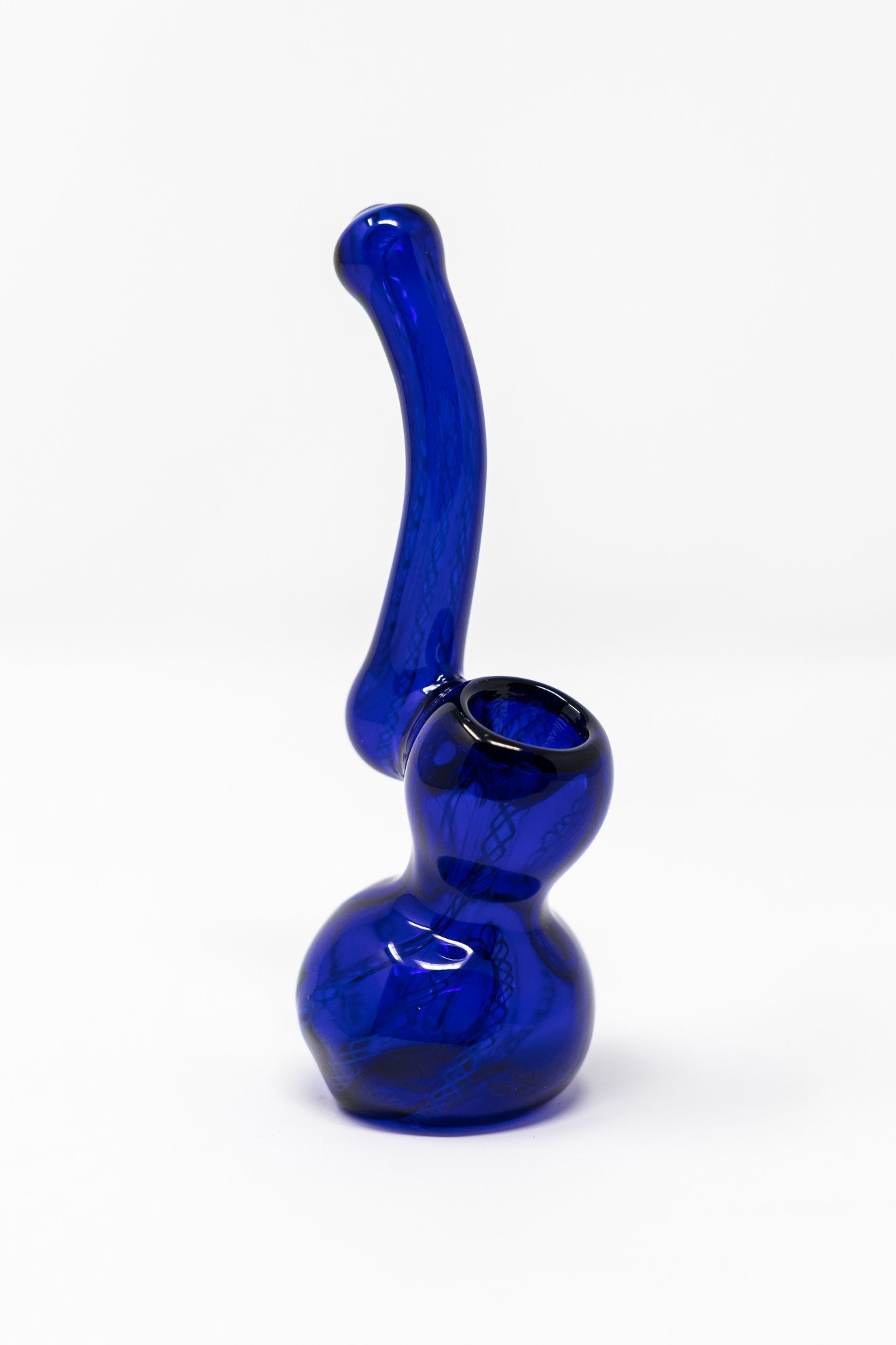5" Premium Blue Glass Handmade Sherlock Bubbler