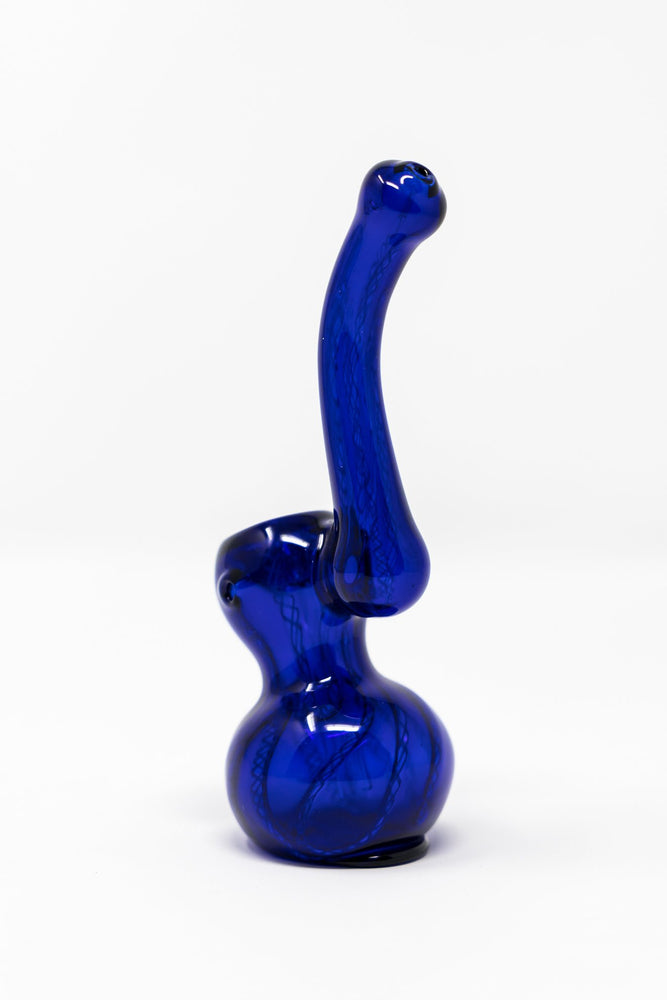 Dark Blue 5" Premium Blue Glass Handmade Bubbler StonedGenie.com Bubblers