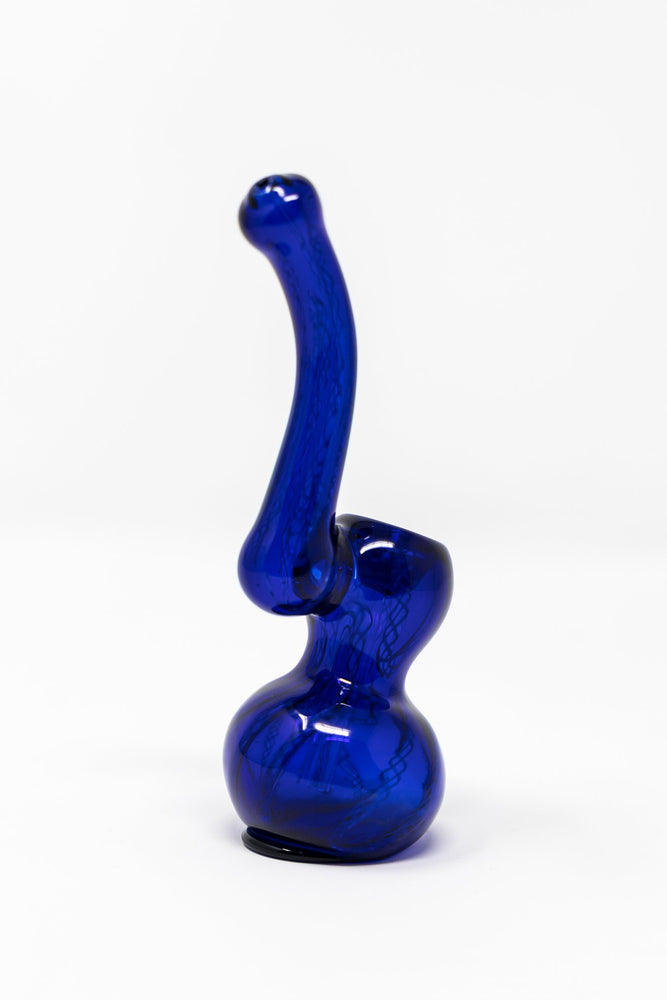 Dark Blue 5" Premium Blue Glass Handmade Bubbler StonedGenie.com Bubblers