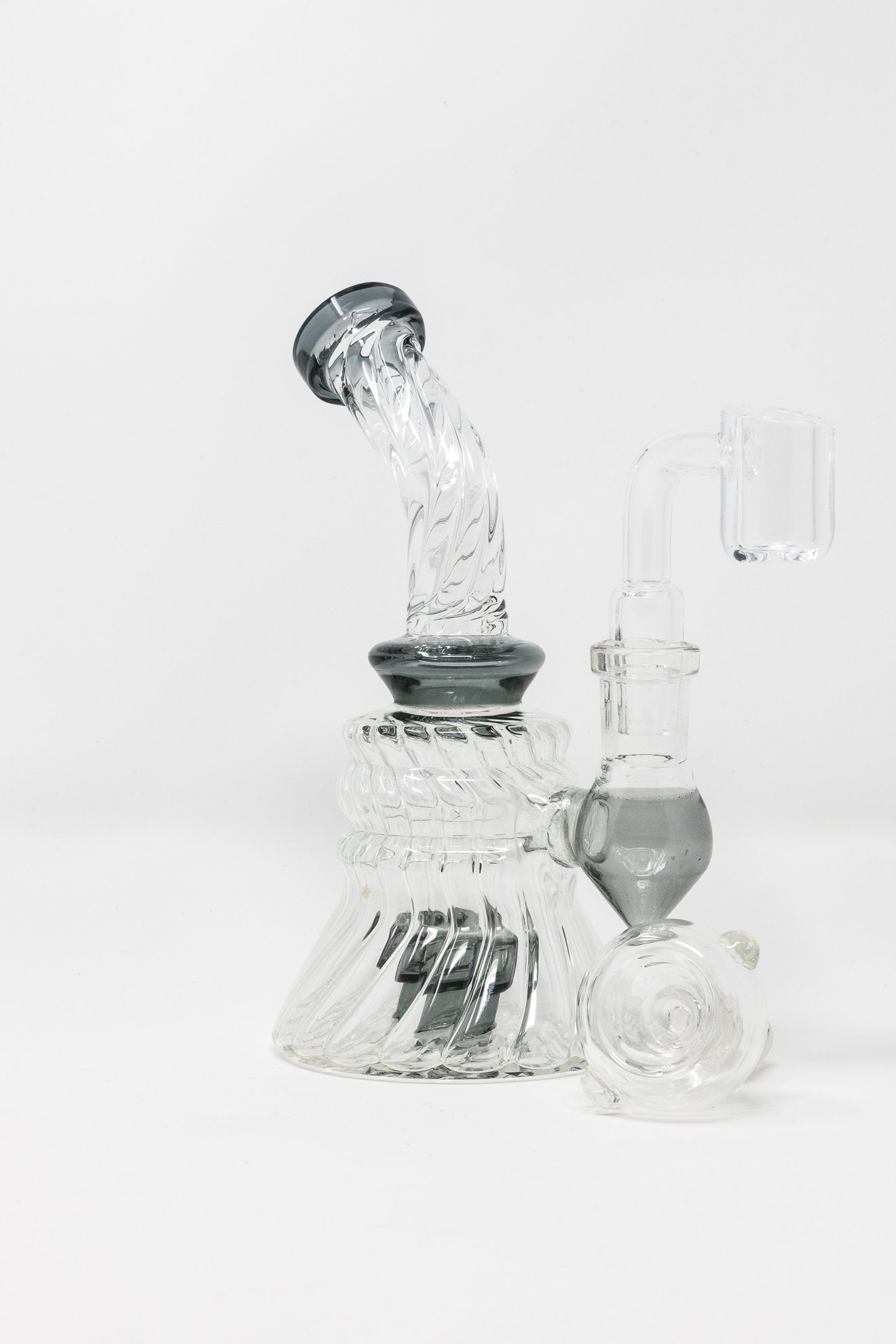Lavender 6" Twisted Glass Shower Bend StonedGenie.com Dab rig