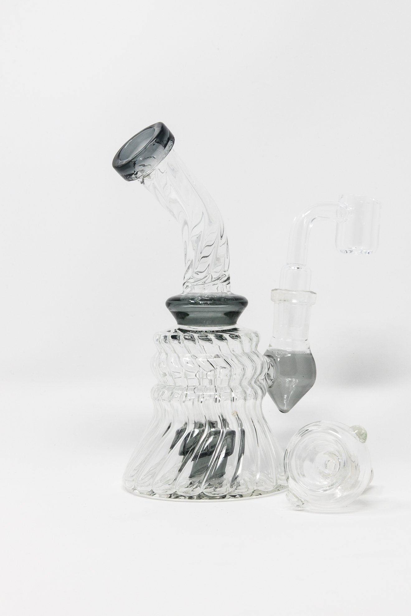 Lavender 6" Twisted Glass Shower Bend StonedGenie.com Dab rig