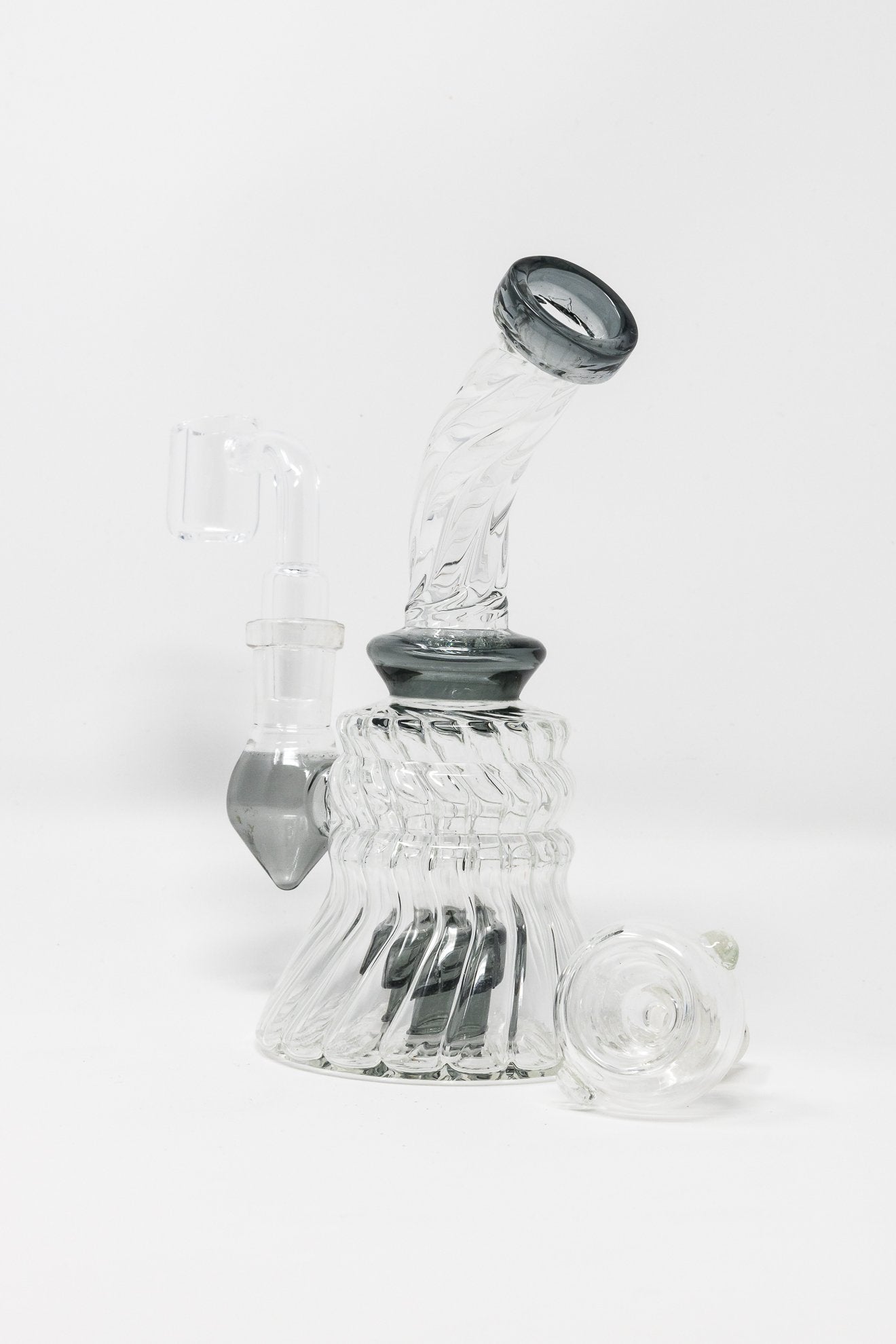 Lavender 6" Twisted Glass Shower Bend StonedGenie.com Dab rig