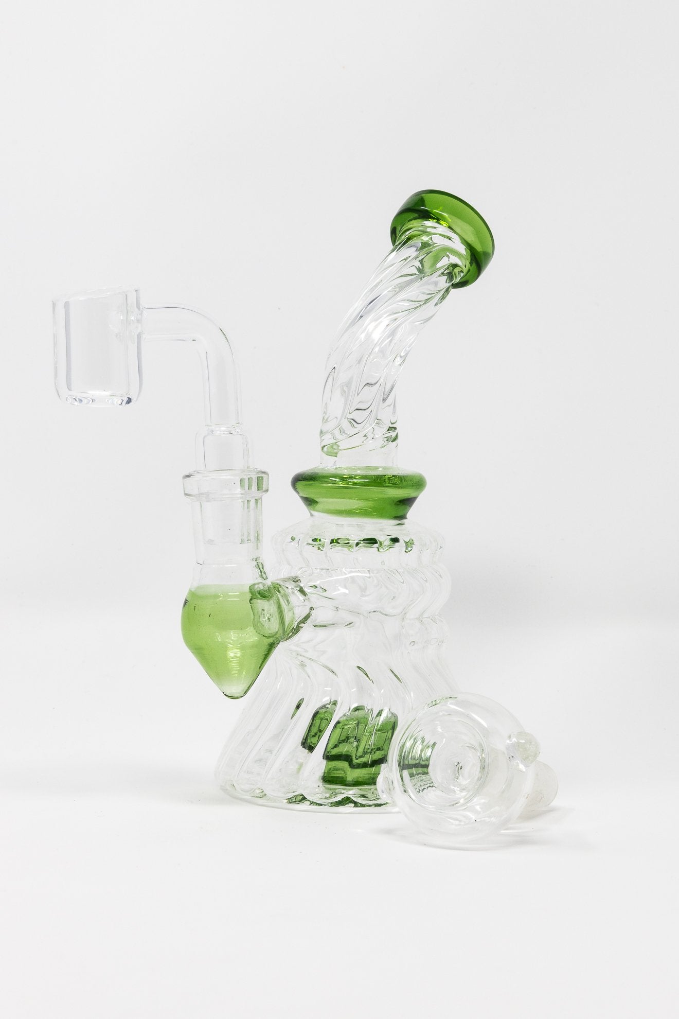 Lavender 6" Twisted Glass Shower Bend StonedGenie.com Dab rig