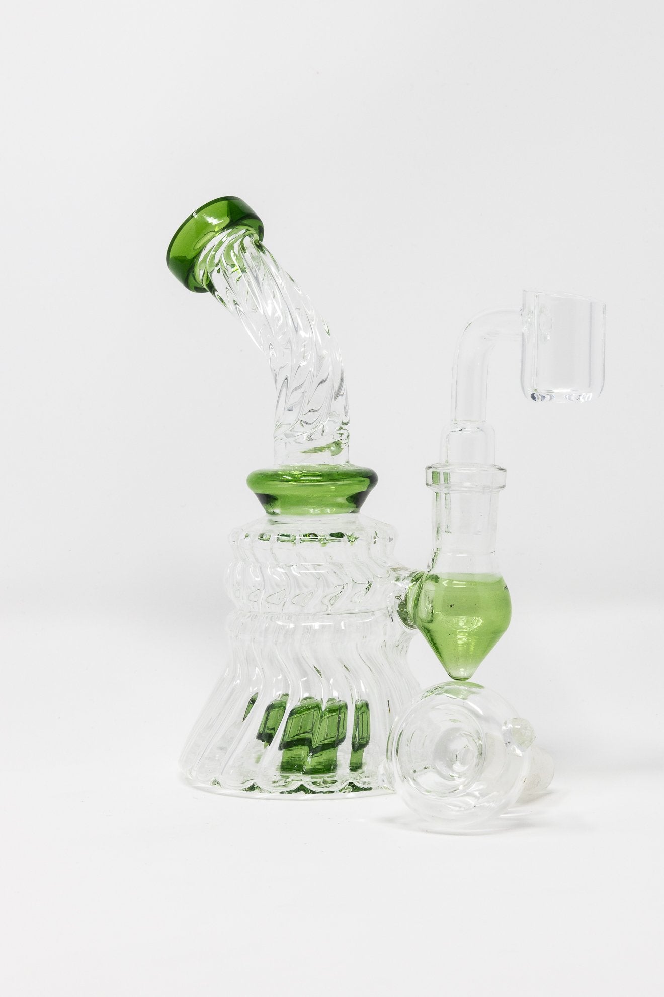 Lavender 6" Twisted Glass Shower Bend StonedGenie.com Dab rig