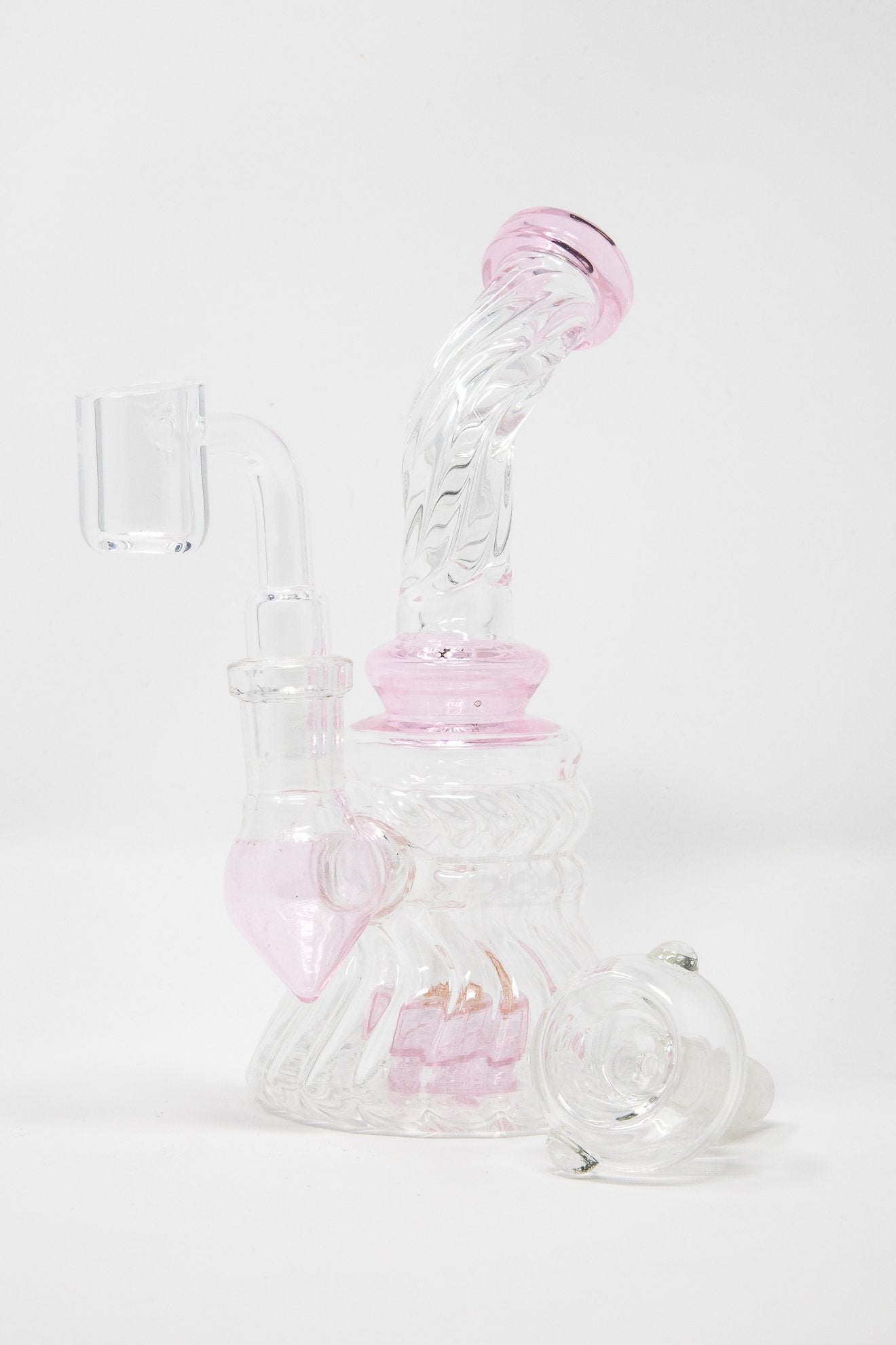 Lavender 6" Twisted Glass Shower Bend StonedGenie.com Dab rig