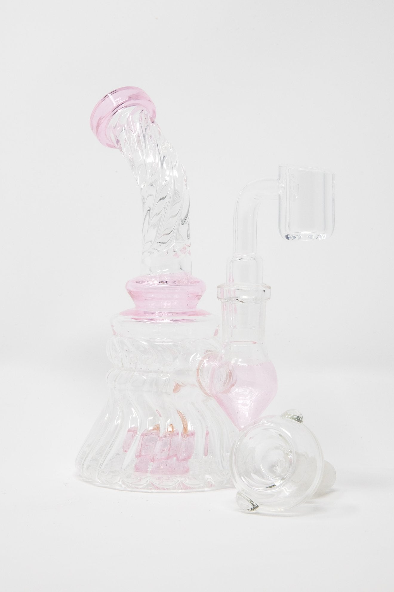 Lavender 6" Twisted Glass Shower Bend StonedGenie.com Dab rig