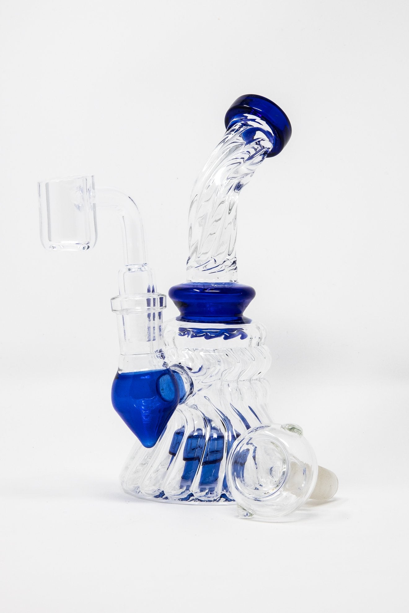 Lavender 6" Twisted Glass Shower Bend StonedGenie.com Dab rig
