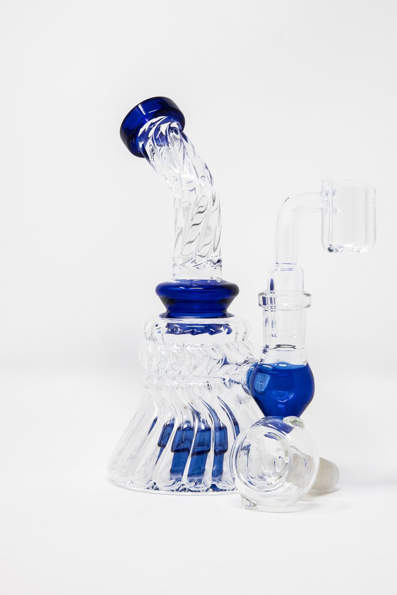 Lavender 6" Twisted Glass Shower Bend StonedGenie.com Dab rig