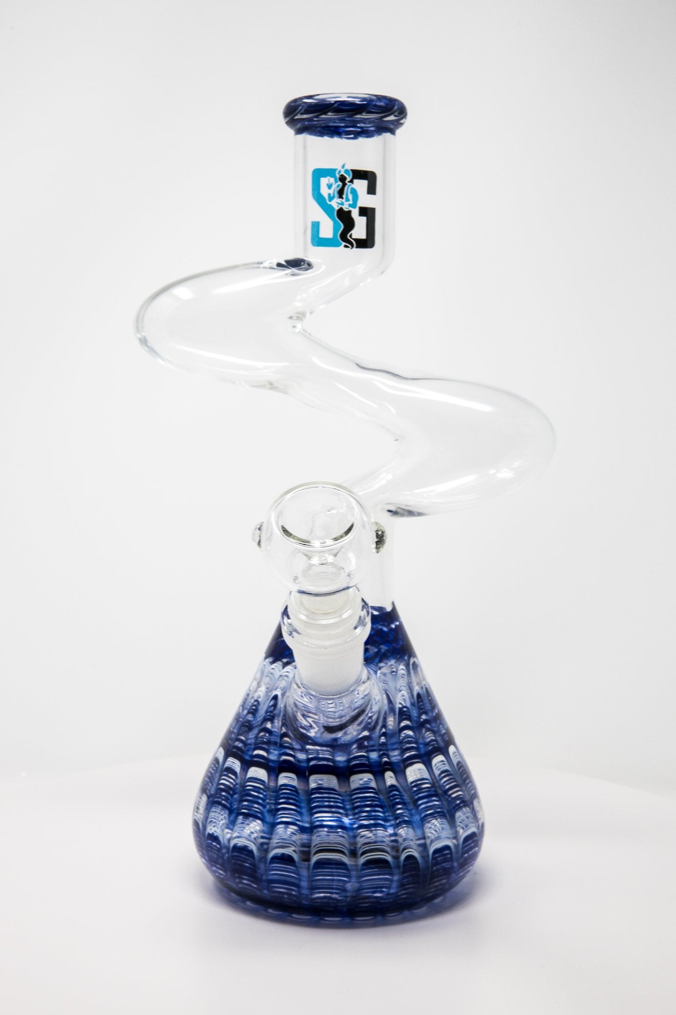 Lavender 10" Stoned Genie Glass Blue Designer Zong StonedGenie.com Bong