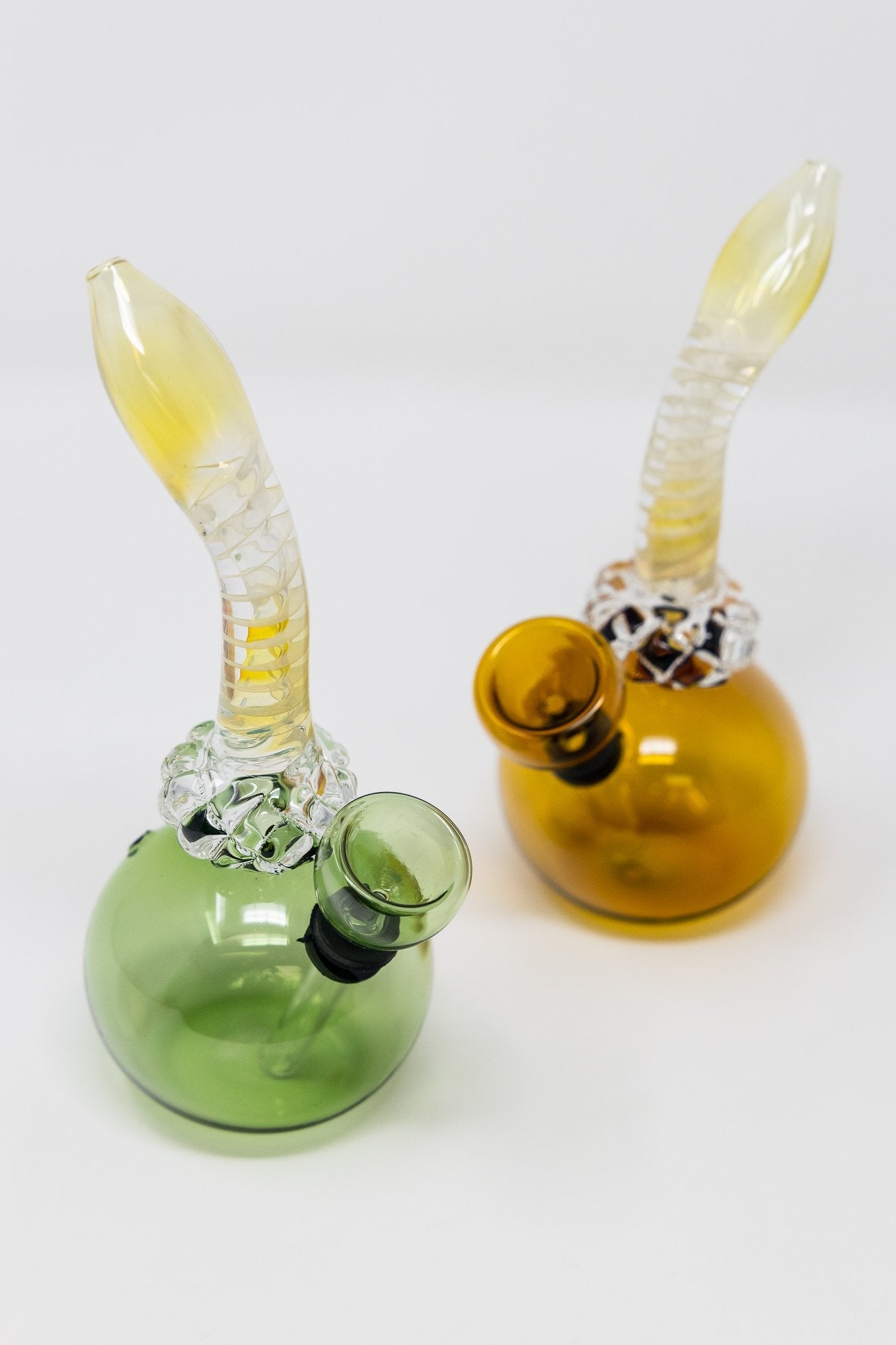 6” Diamond Neck Round Base Mini Bong w/ Carb Hole