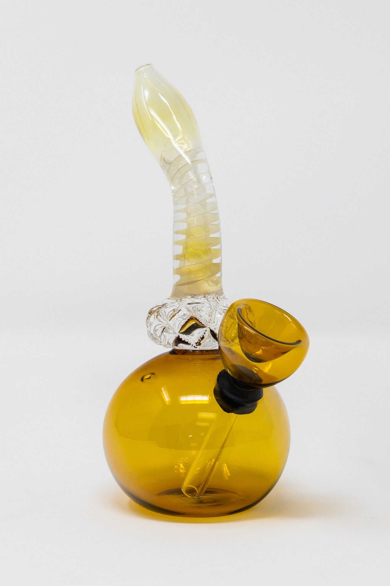 Dark Goldenrod 5” Diamond Neck Round Base Bong w/ Carb Hole StonedGenie.com Bong