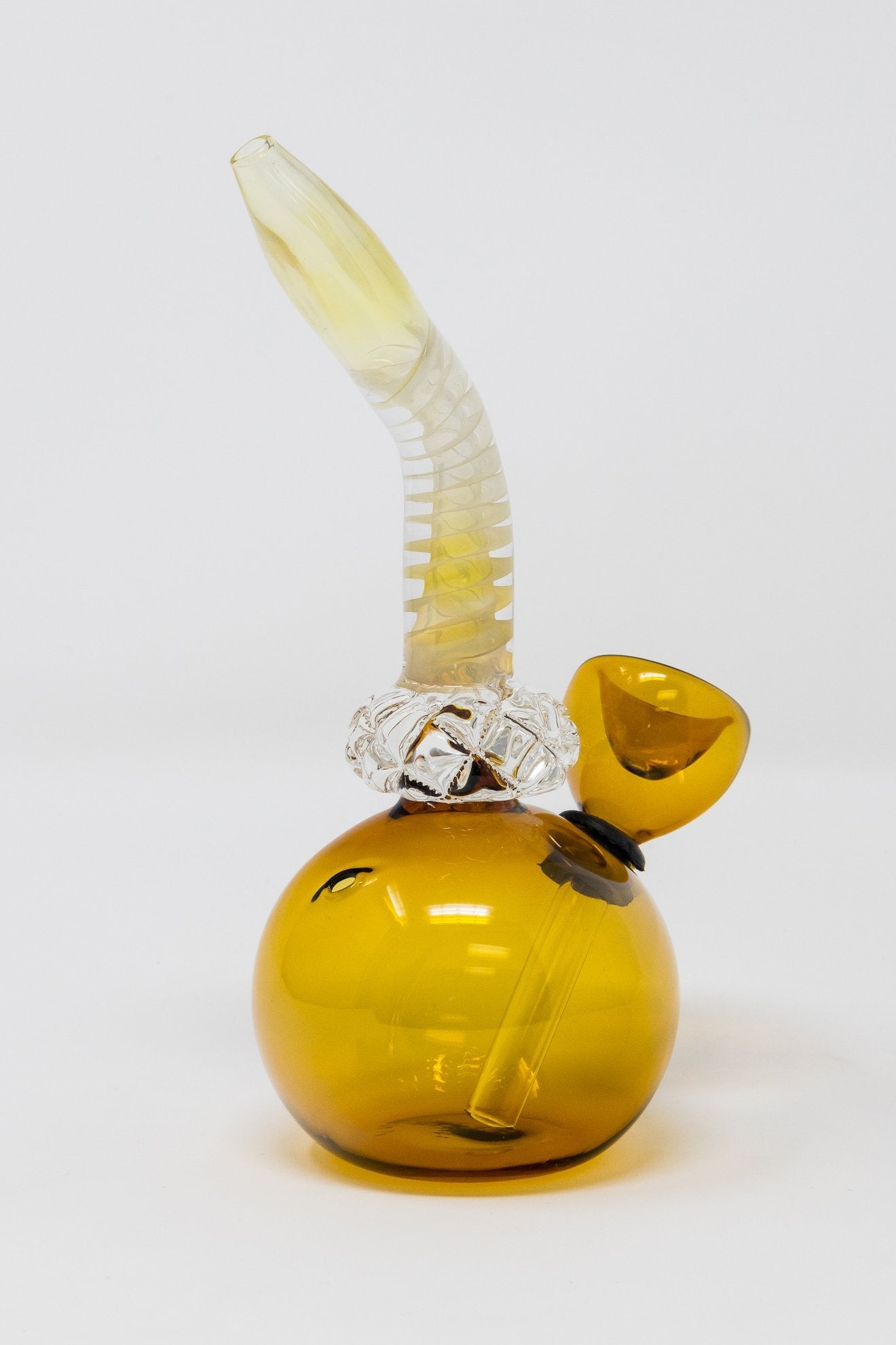 6” Diamond Neck Round Base Mini Bong w/ Carb Hole