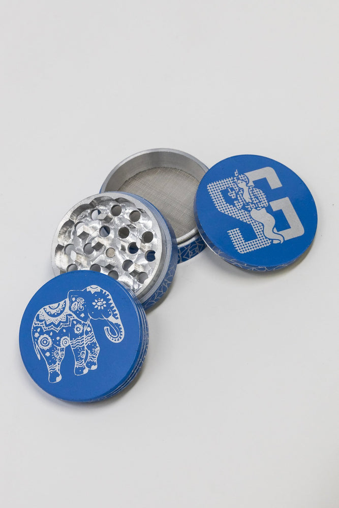 4 pc Blue Magnetic Elephant Metal Grinder w/ Sharp Teeth