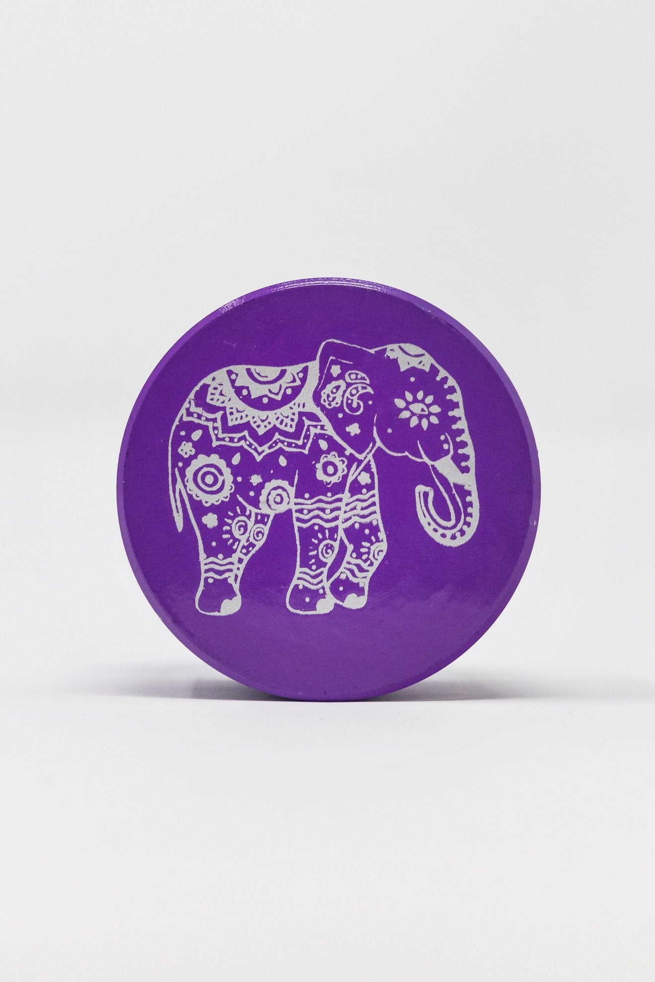4-Piece Herb Purple Magnetic Elephant Metal Grinder w/ Sharp Teeth