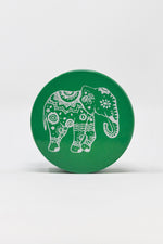 4 pc Green Magnetic Elephant Metal Grinder w/ Sharp Teeth