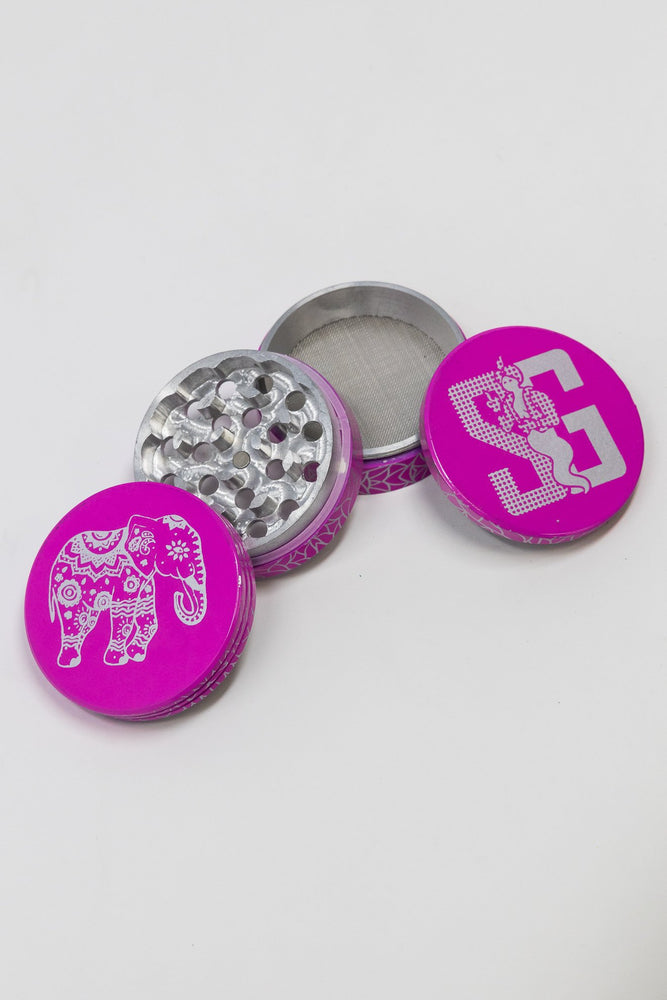 Violet Red 4 pc Pink Magnetic Elephant Metal Grinder w/ Sharp Teeth StonedGenie.com Grinders