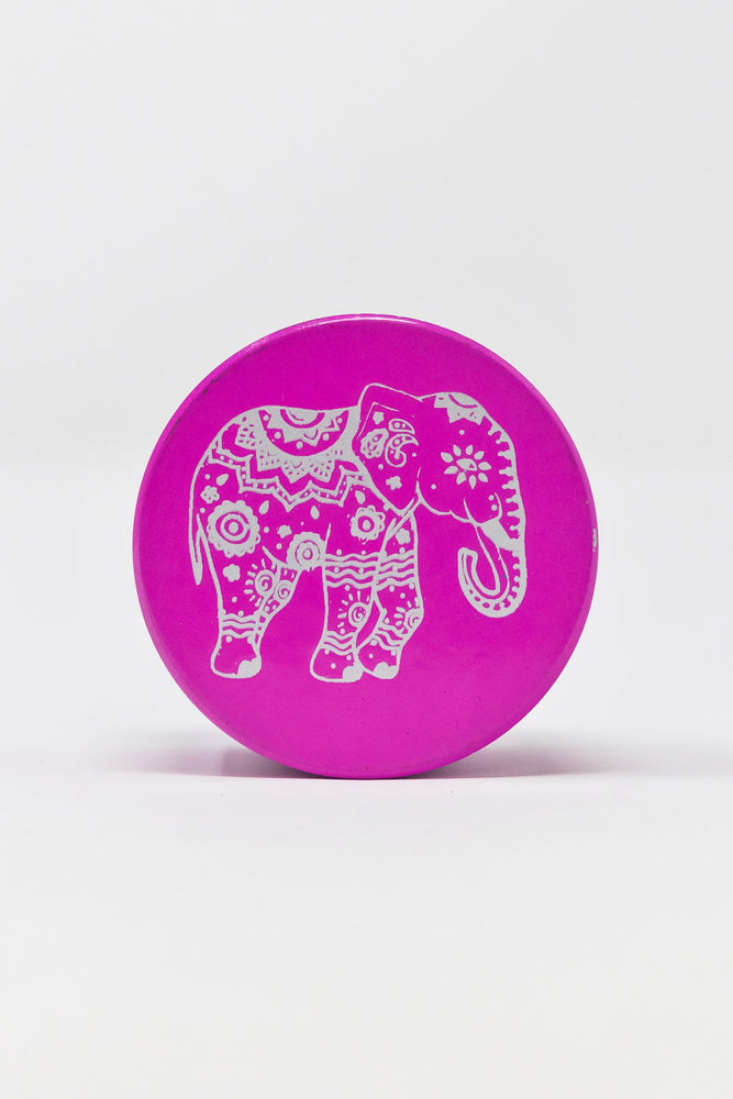 Pale Violet Red 4 pc Pink Magnetic Elephant Metal Grinder w/ Sharp Teeth