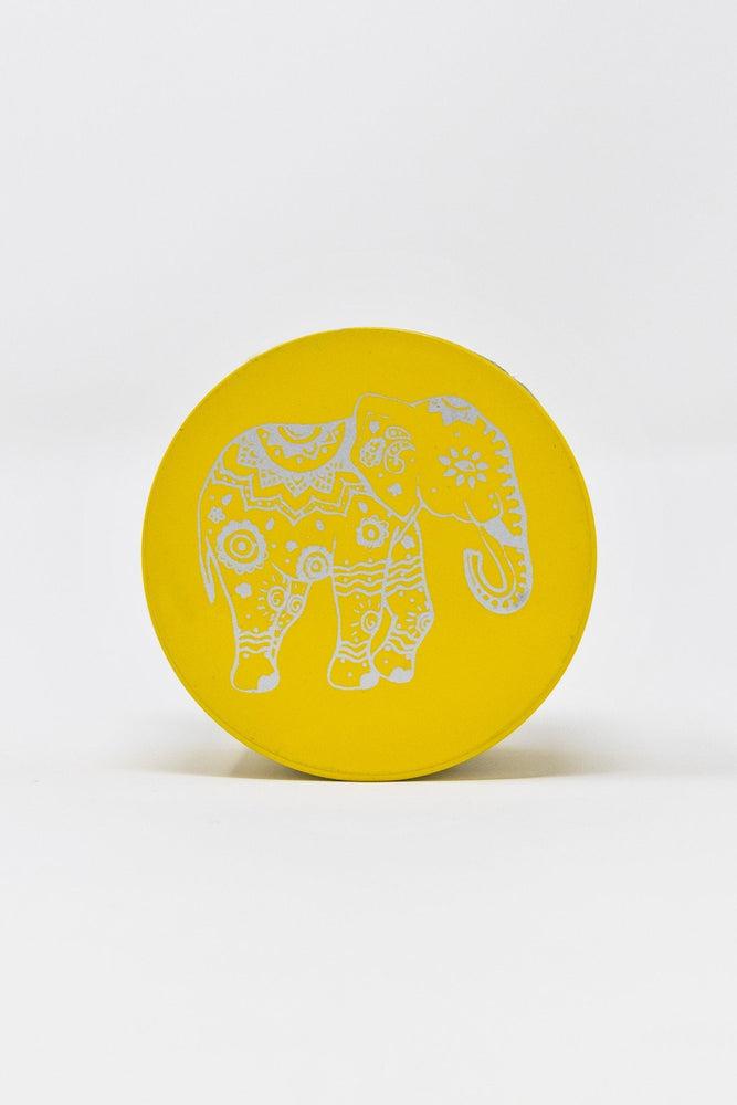 4 pc Yellow Magnetic Elephant Metal Grinder w/ Sharp Teeth