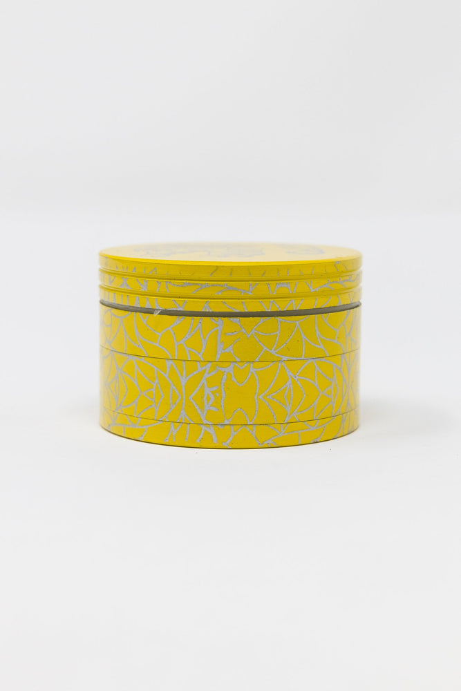 Goldenrod 4 pc Yellow Magnetic Elephant Metal Grinder w/ Sharp Teeth StonedGenie.com Grinders
