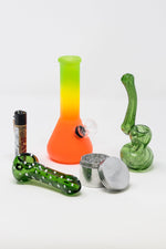 6" Stoned Genie Rasta Bong Combo Set
