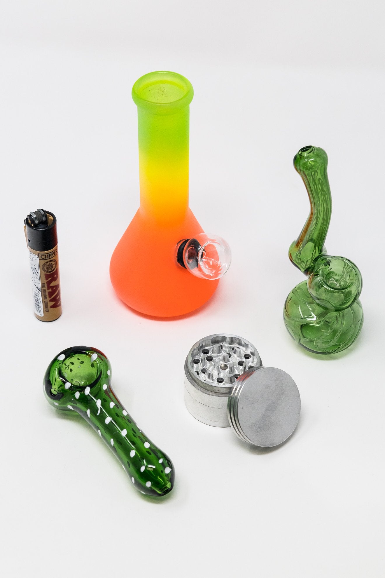 Tomato 6" Stoned Genie Rasta Bong Combo Set StonedGenie.com Combo