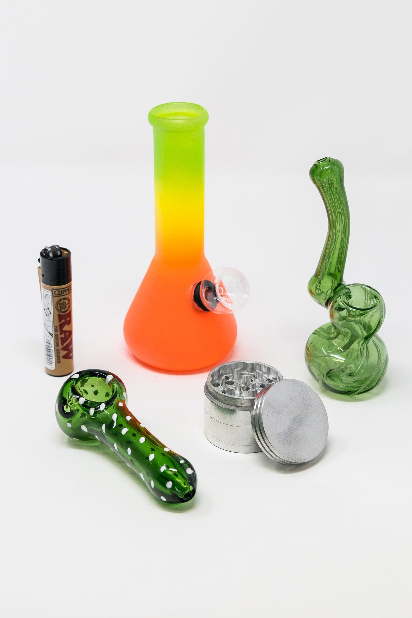 Tomato 6" Stoned Genie Rasta Bong Combo Set StonedGenie.com Combo