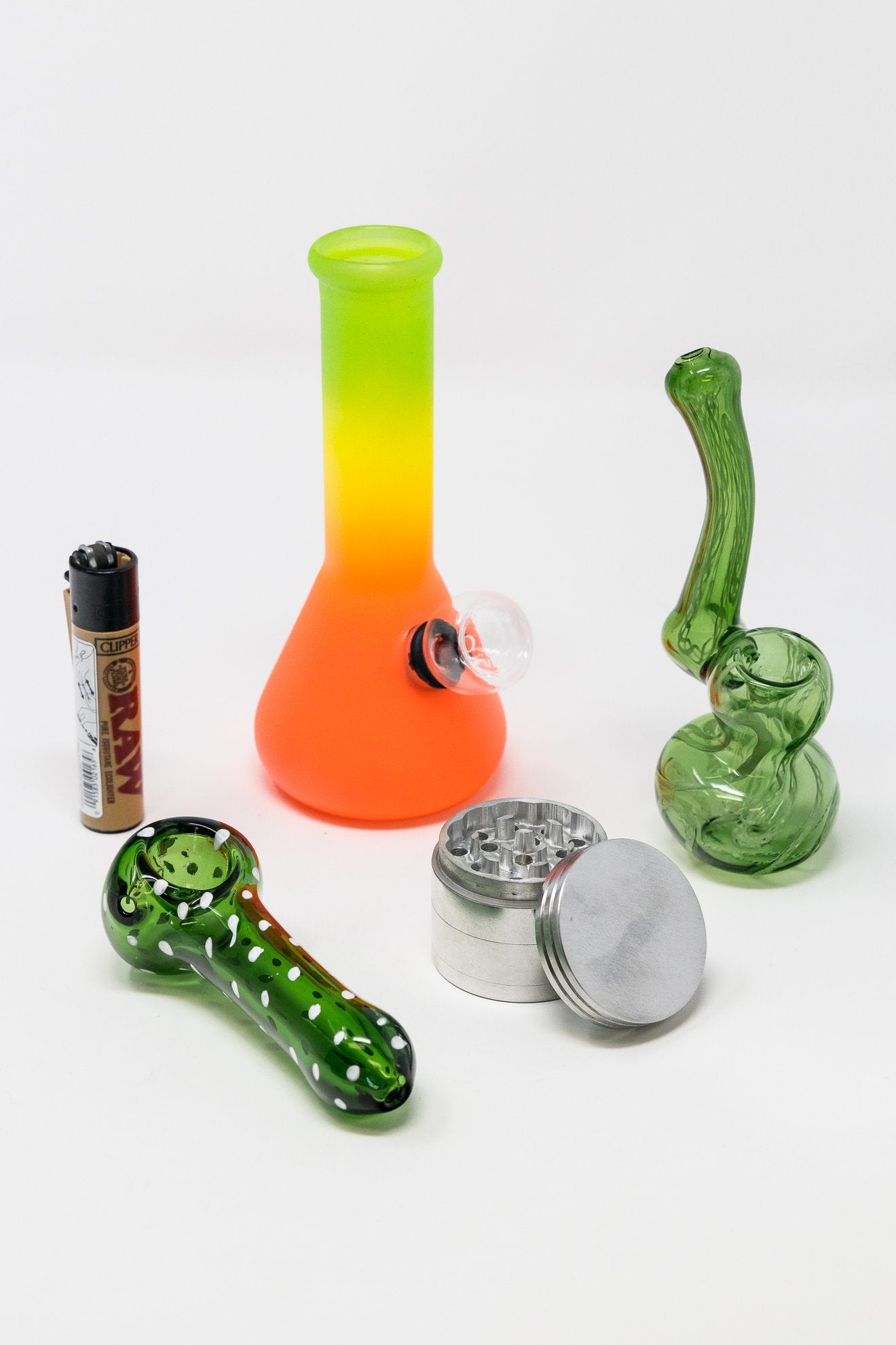 Tomato 6" Stoned Genie Rasta Bong Combo Set StonedGenie.com Combo
