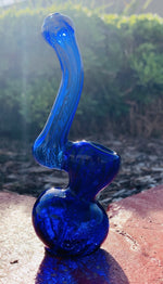 5" Premium Blue Glass Handmade Bubbler