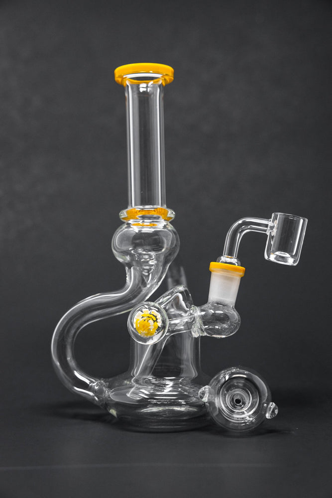 6" Yellow Tip Recycler Dab Rig