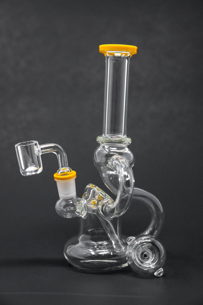 6" Yellow Tip Recycler Dab Rig
