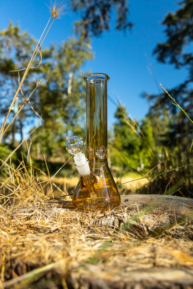 10" Gold Iridescent Beaker Bong