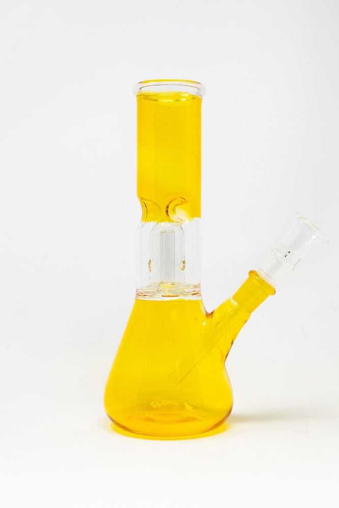 8" Yellow Single Perk Bong w/ Ice Catcher