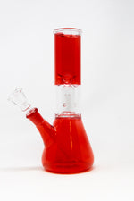8" Red Single Perk Bong w/ Ice Catcher