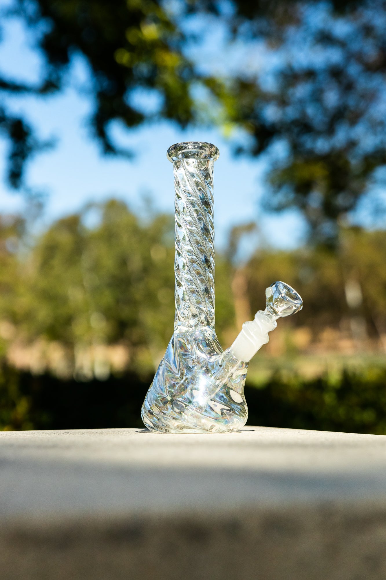 10" Twisted Iridescent Beaker Bong