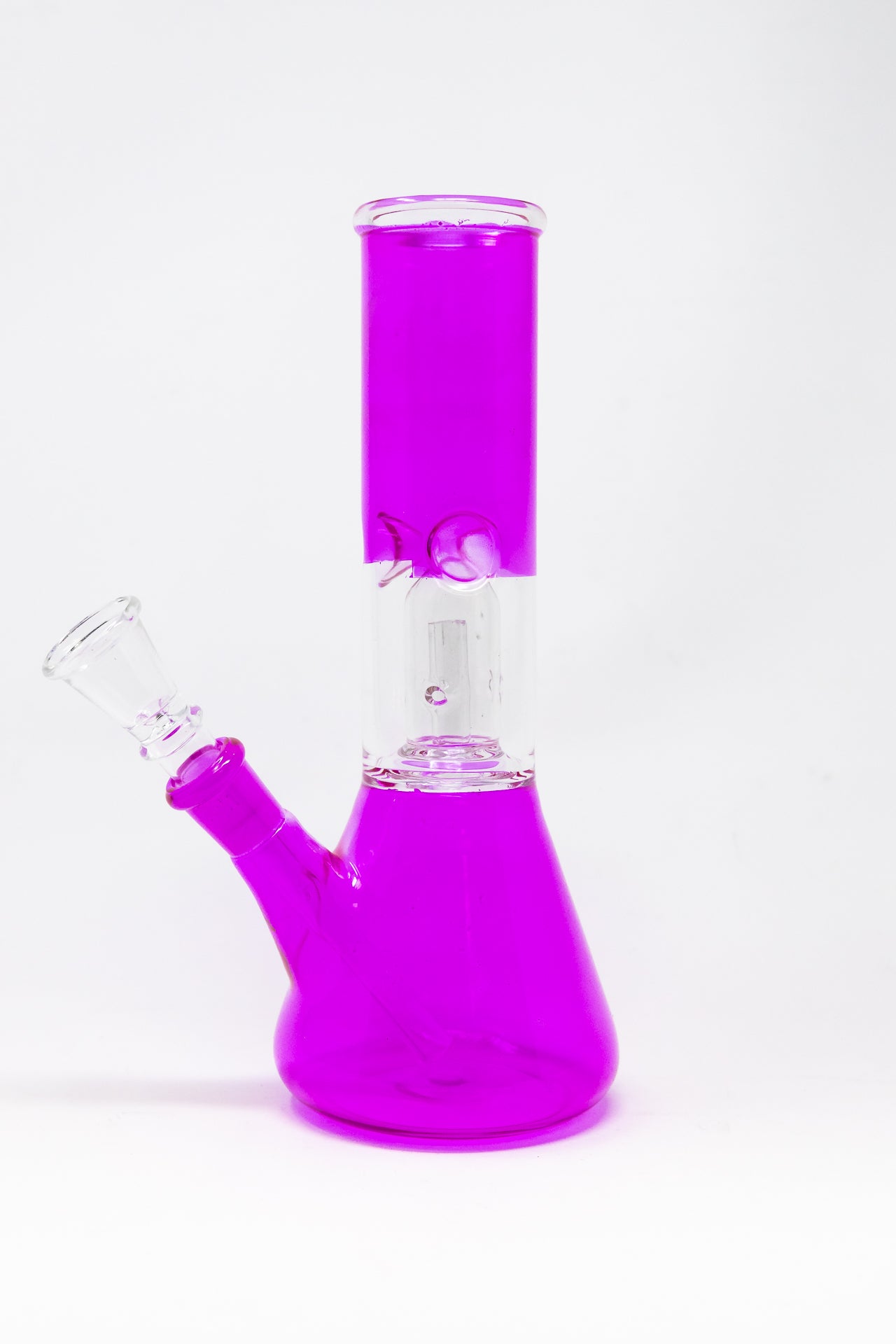 8" Purple/Pink Single Perk Bong w/ Ice Catcher