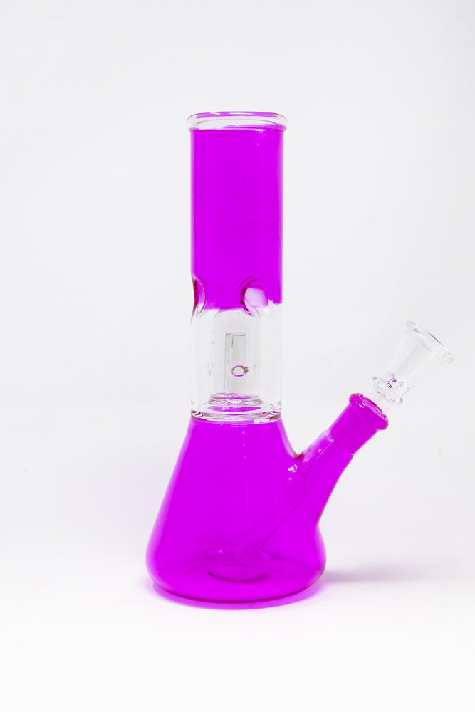 8" Purple/Pink Single Perk Bong w/ Ice Catcher