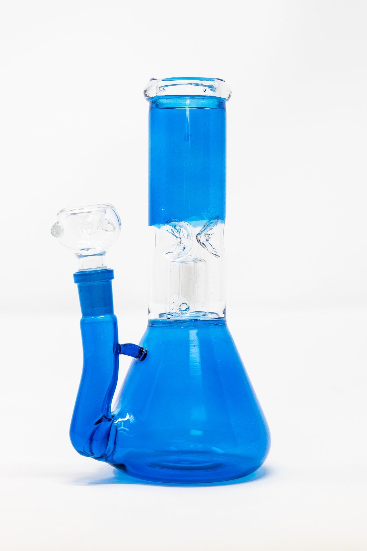 8" Royal Blue Side Joint Bong w/ Ice Catcher and Percolator