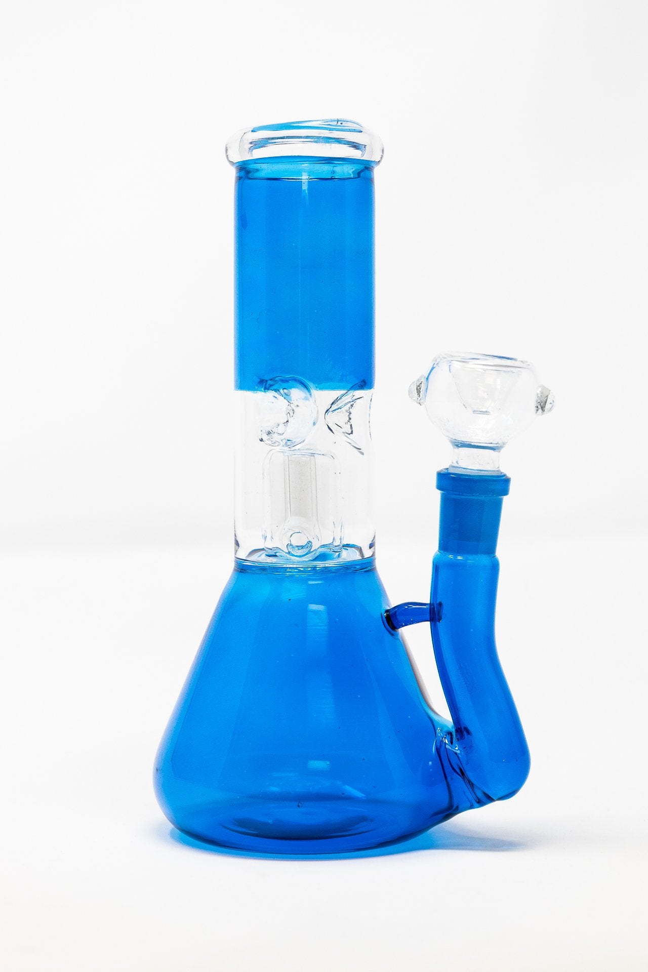8" Royal Blue Side Joint Bong w/ Ice Catcher and Percolator