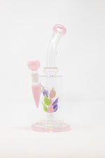 10" Pink Leaf Percolator Shower Bend Bong