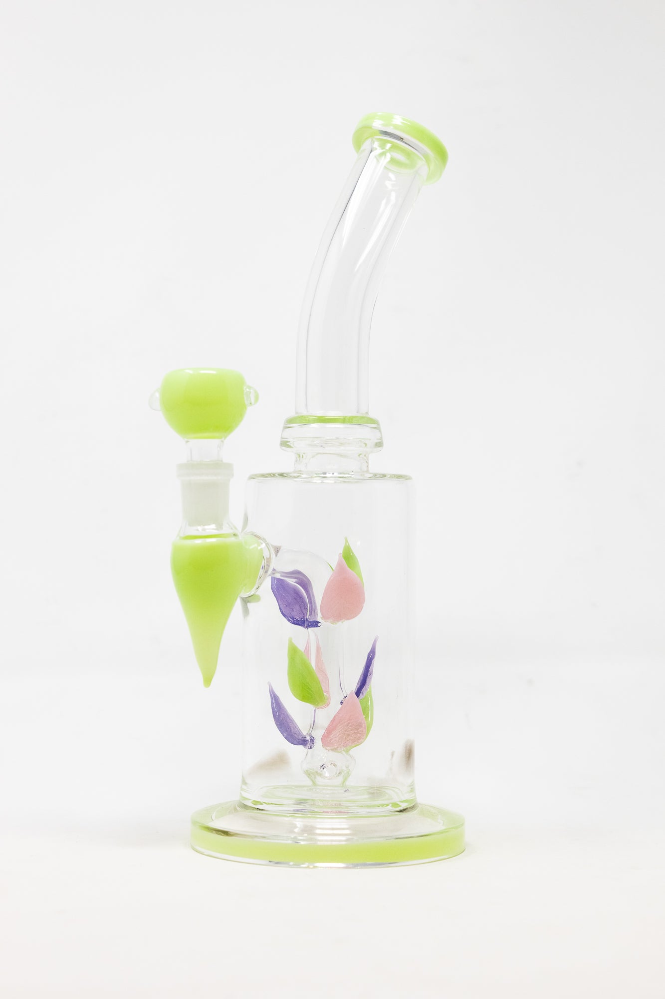 10" Green Leaf Percolator Shower Bend Bong