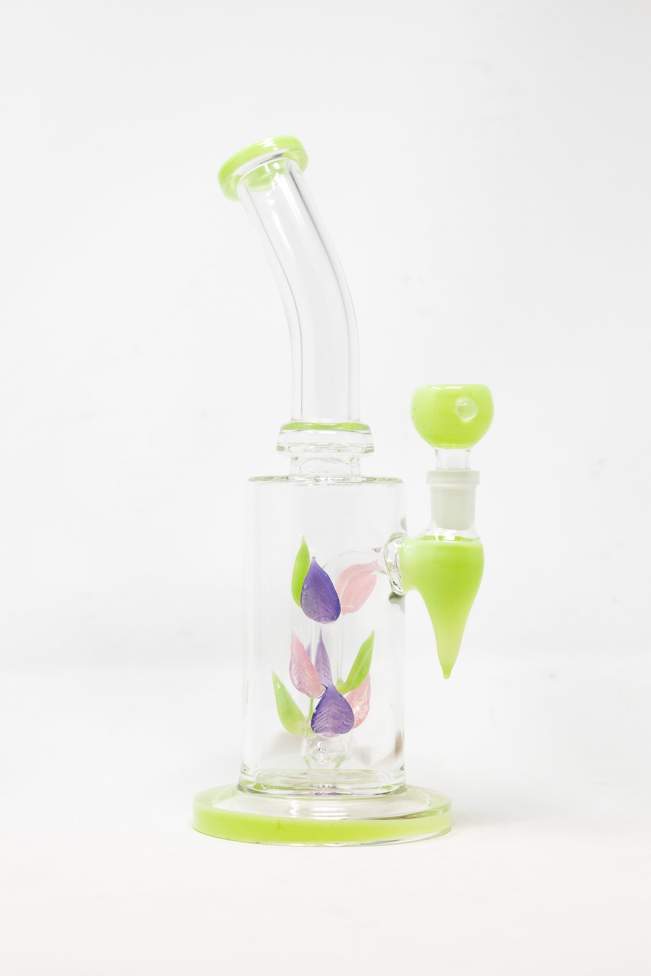 10" Green Leaf Percolator Shower Bend Bong