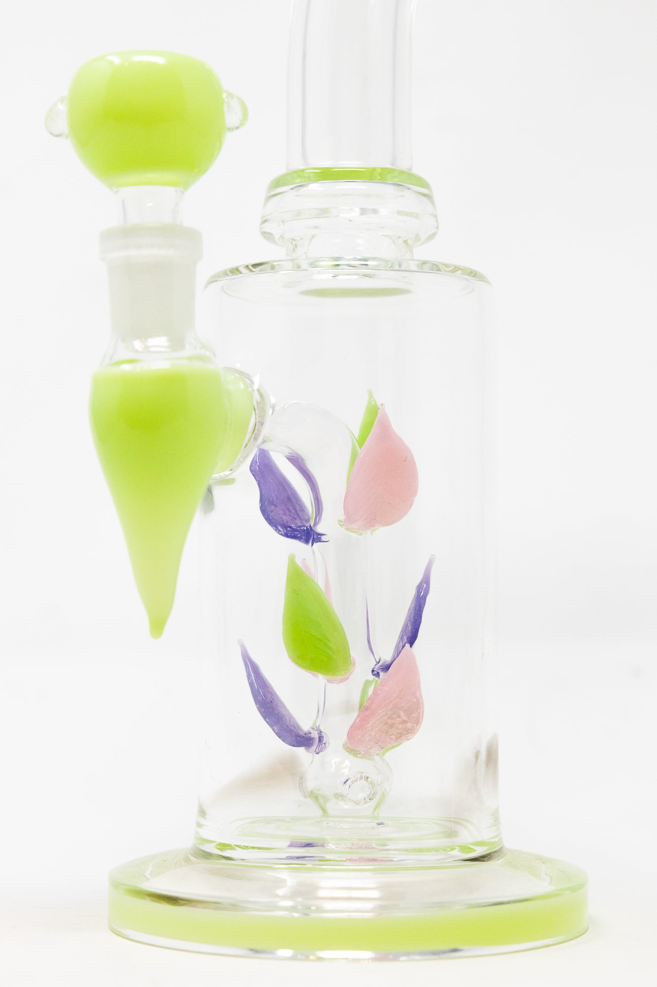 10" Green Leaf Percolator Shower Bend Bong