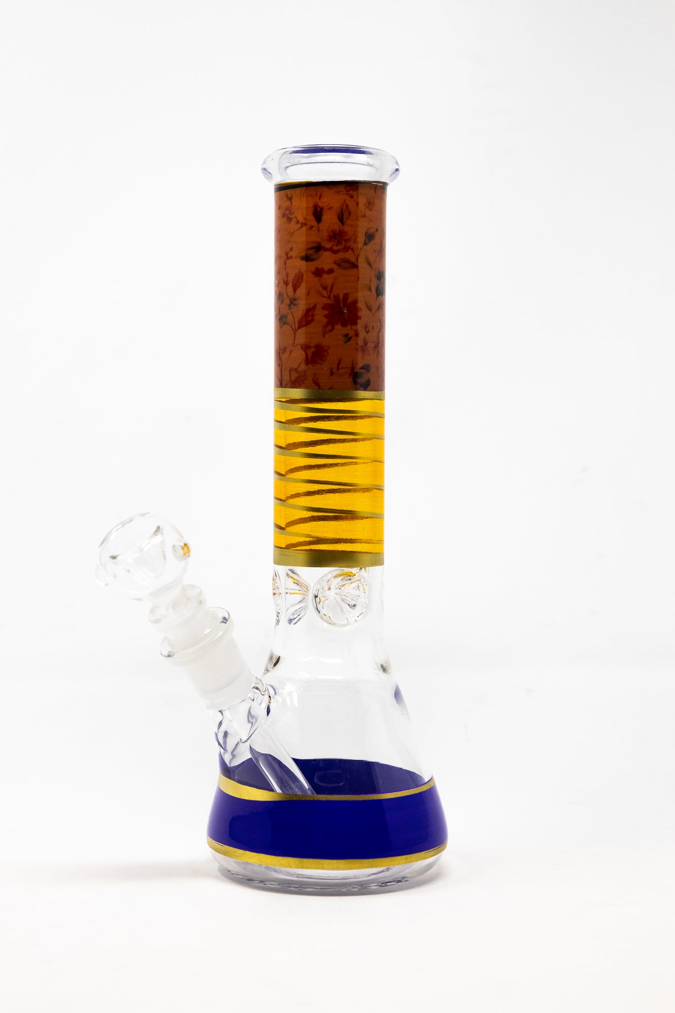 10" Purple Floral Beaker Bong w/ Ice Catcher