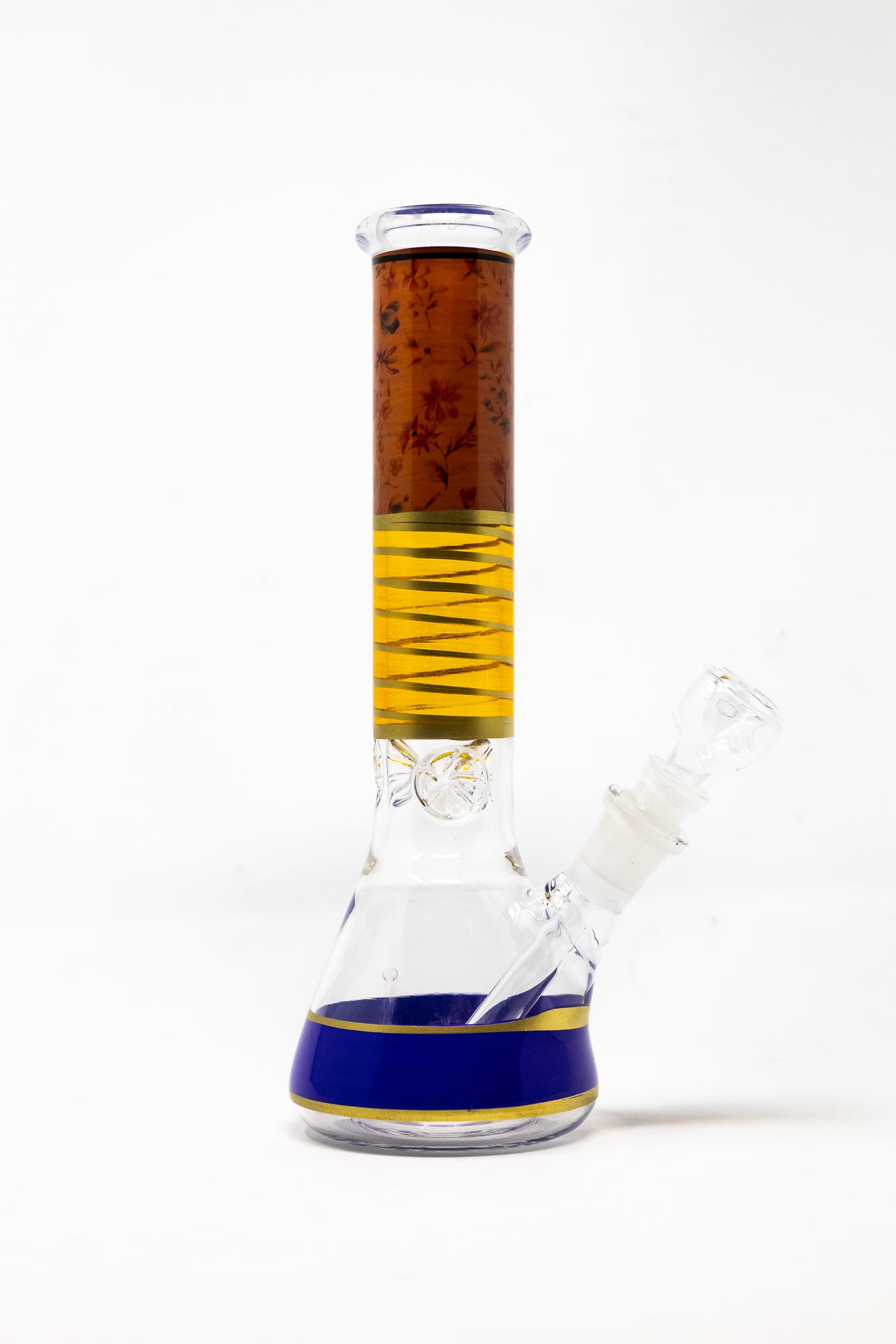 10" Purple Floral Beaker Bong w/ Ice Catcher