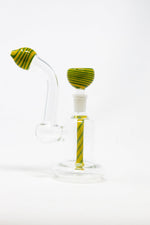 6" Green/Yellow Zig Zag Bubbler w/ Pull Out Bowl