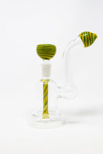 6" Green/Yellow Zig Zag Bubbler w/ Pull Out Bowl